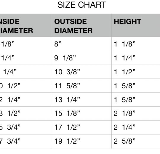 size chart screenshot